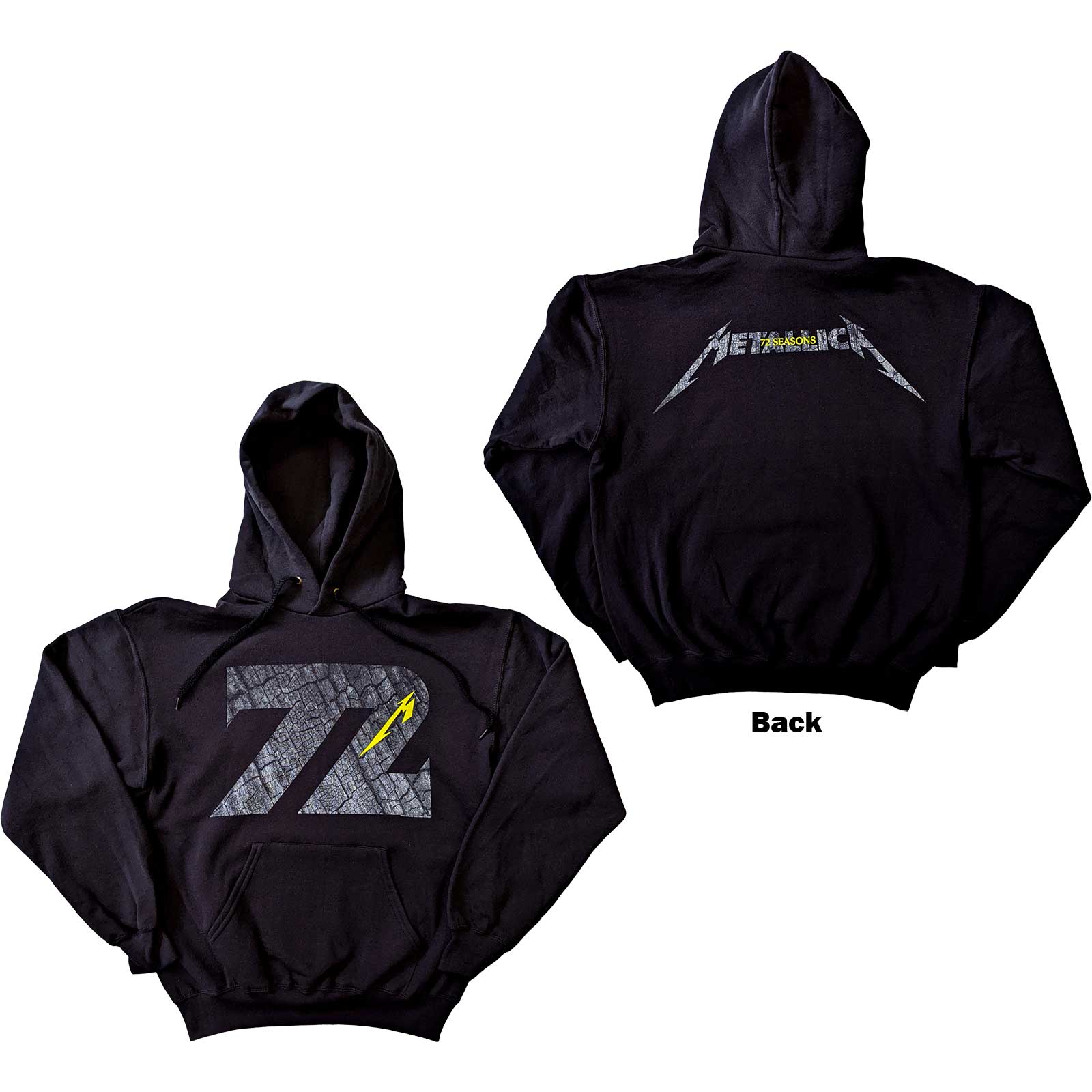 Metallica Unisex Pullover Hoodie: 72 Seasons Charred Logo (Back Print) (XX-Large)