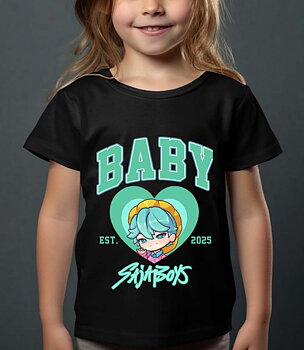 Saja Boys Kpop Demon Hunters Barn T-shirt - Baby Heart - Svart - 100% Bomull
