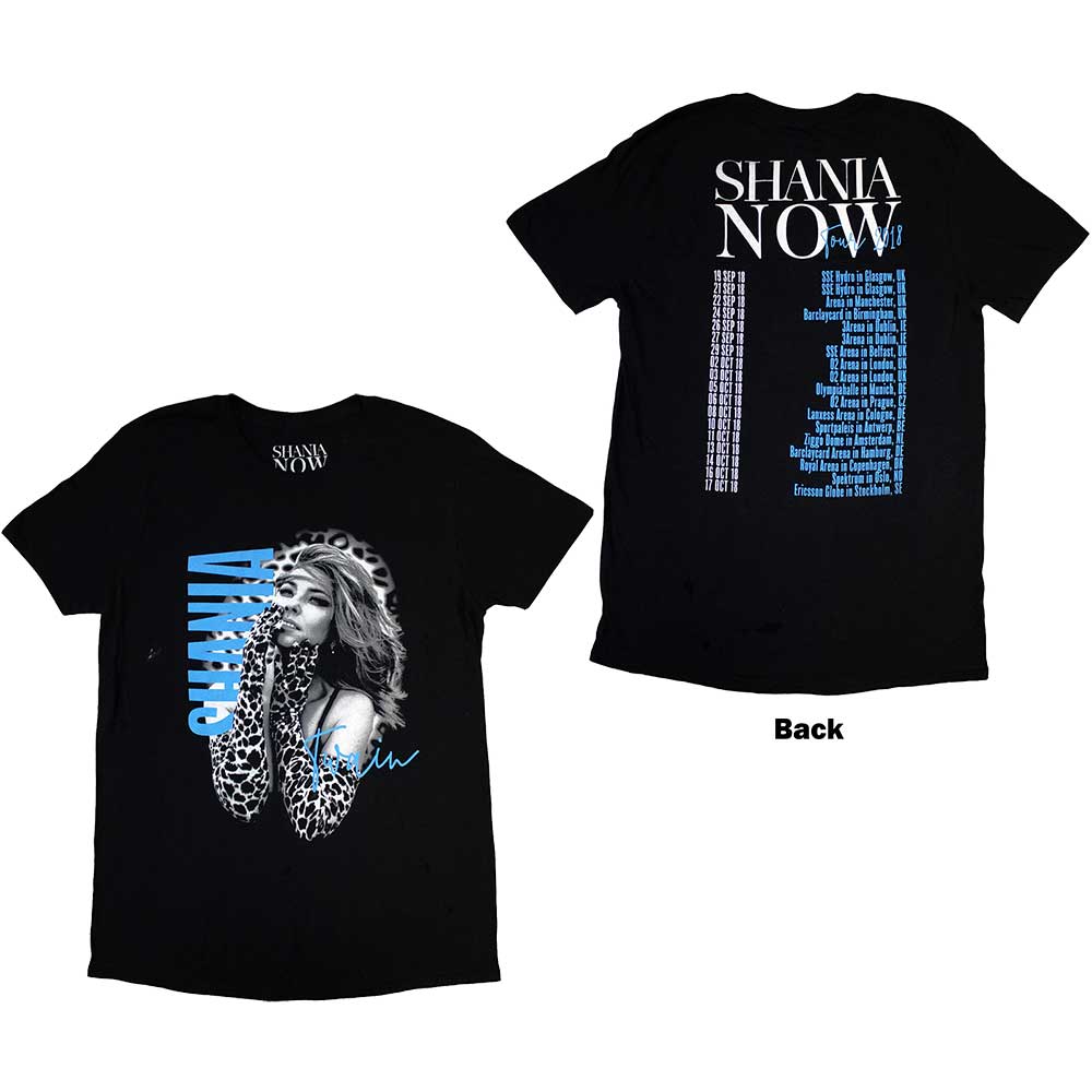 Shania Twain Unisex T-Shirt: Tour 2018 Gloves Photo (Back Print & Ex-Tour) (Small)