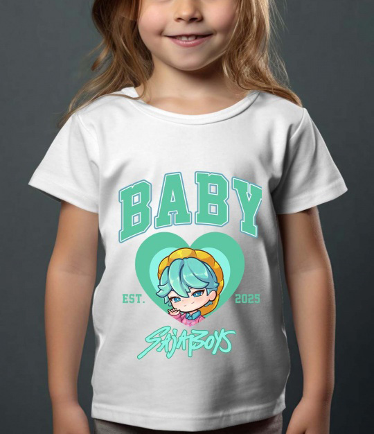 Saja Boys Kpop Demon Hunters Barn T-shirt - Baby Heart - Vit - 100% Bomull