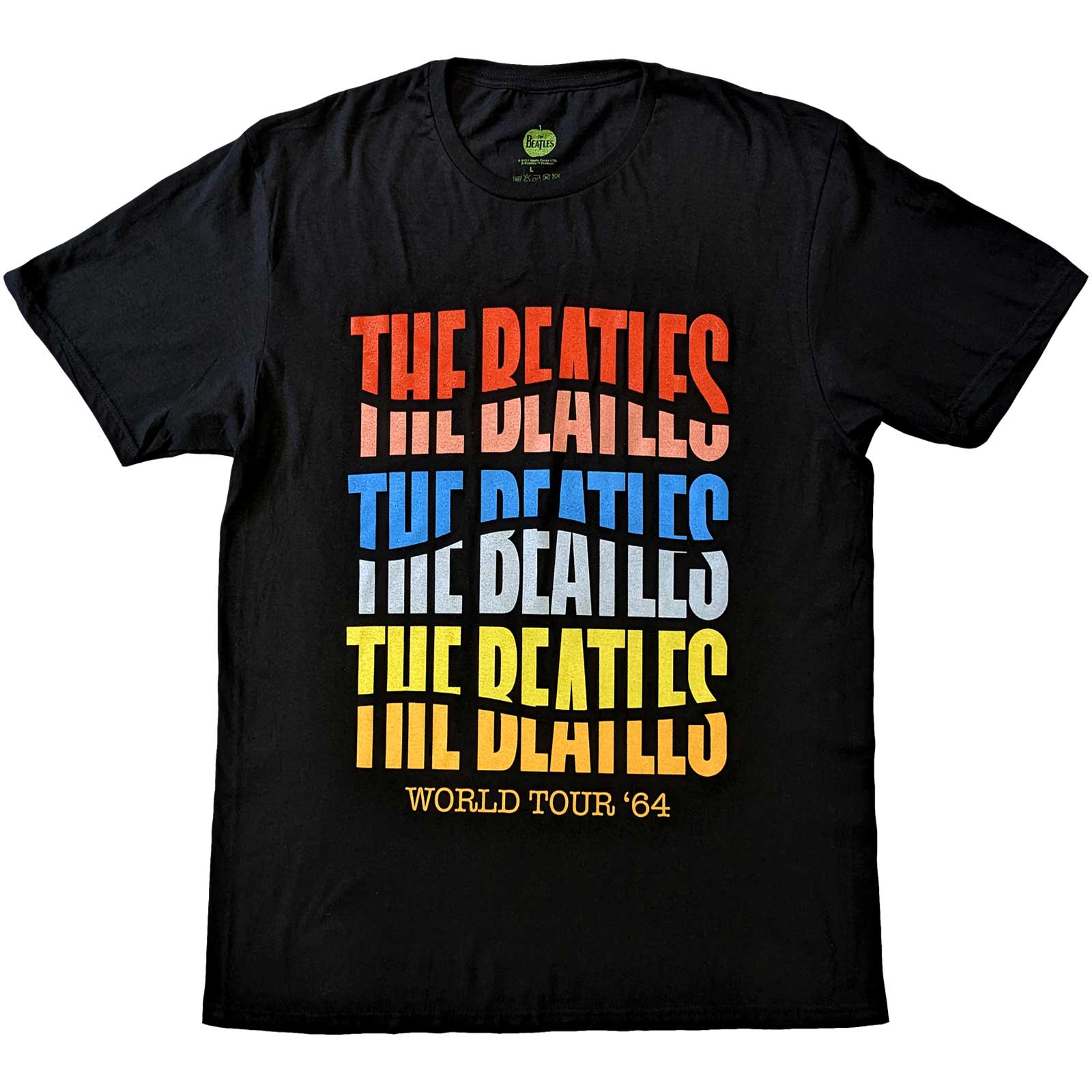 The Beatles Unisex T-Shirt: Colour Wave (Large)