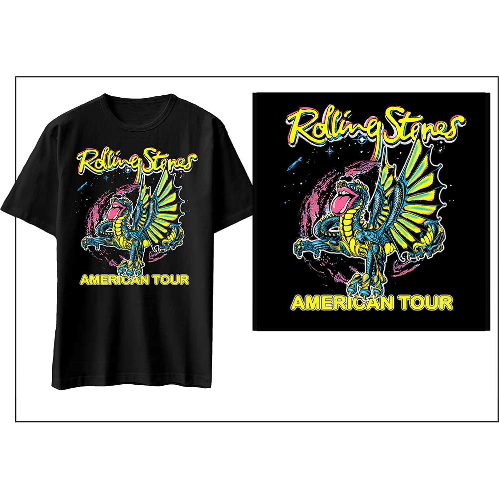 The Rolling Stones Unisex T-Shirt: American Tour Dragon (Small)