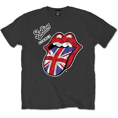 The Rolling Stones Unisex Tee: Vintage British Tongue (Small)