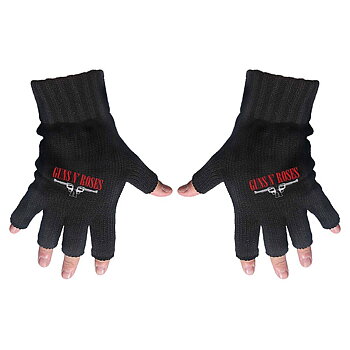 Guns N' Roses Unisex Fingerless Gloves: Logo & Pistols