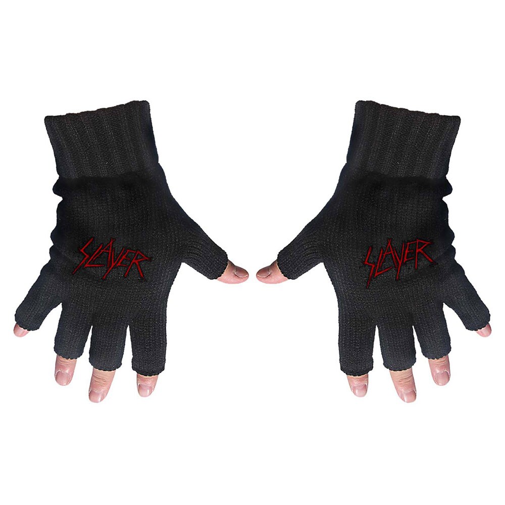 Slayer Unisex Fingerless Gloves: Scratched Logo - 2