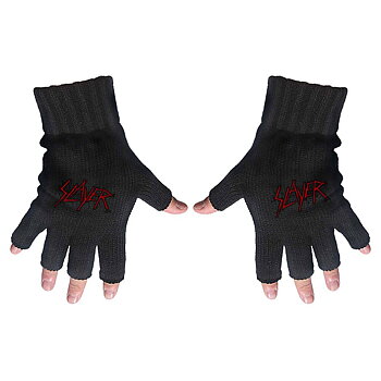 Slayer Unisex Fingerless Gloves: Scratched Logo