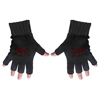 Slayer Unisex Fingerless Gloves: Scratched Logo