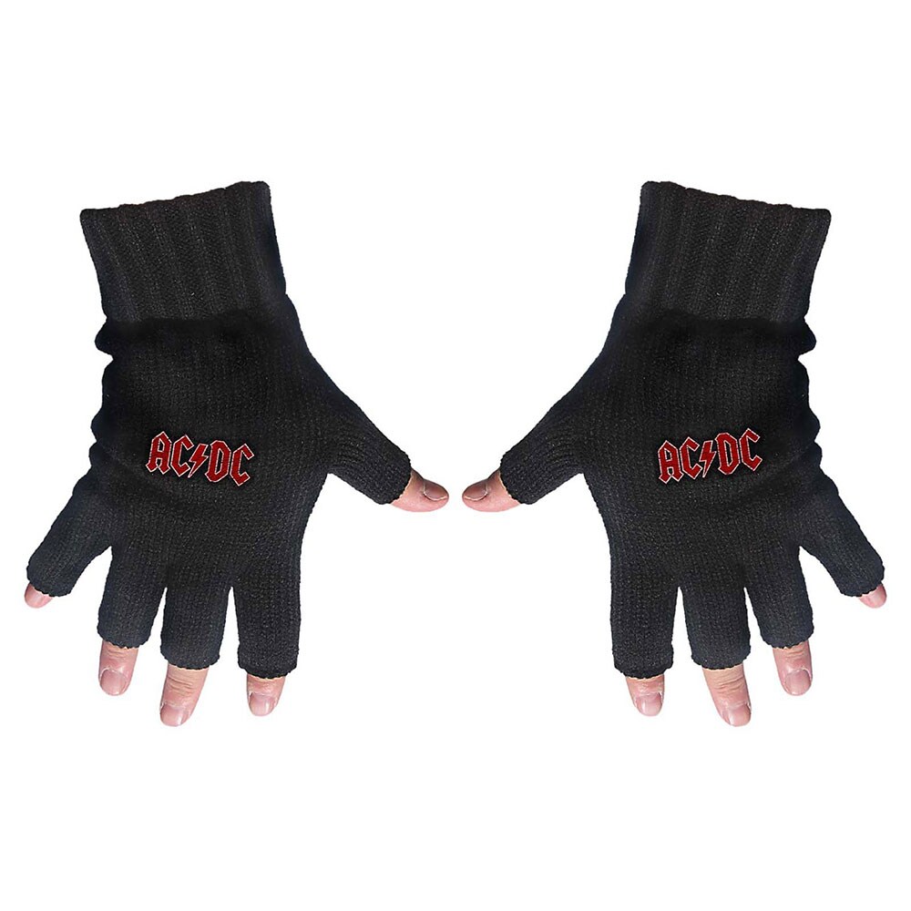 AC/DC Unisex Fingerless Gloves: Classic Red Logo - 2