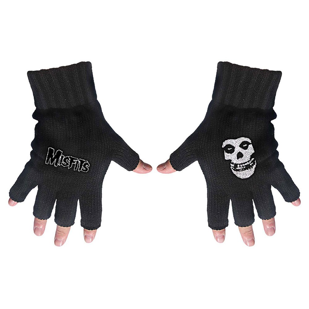 Misfits Unisex Fingerless Gloves: Logo & Fiend - 2