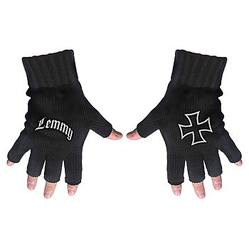 Lemmy Unisex Fingerless Gloves: Logo & Iron Cross