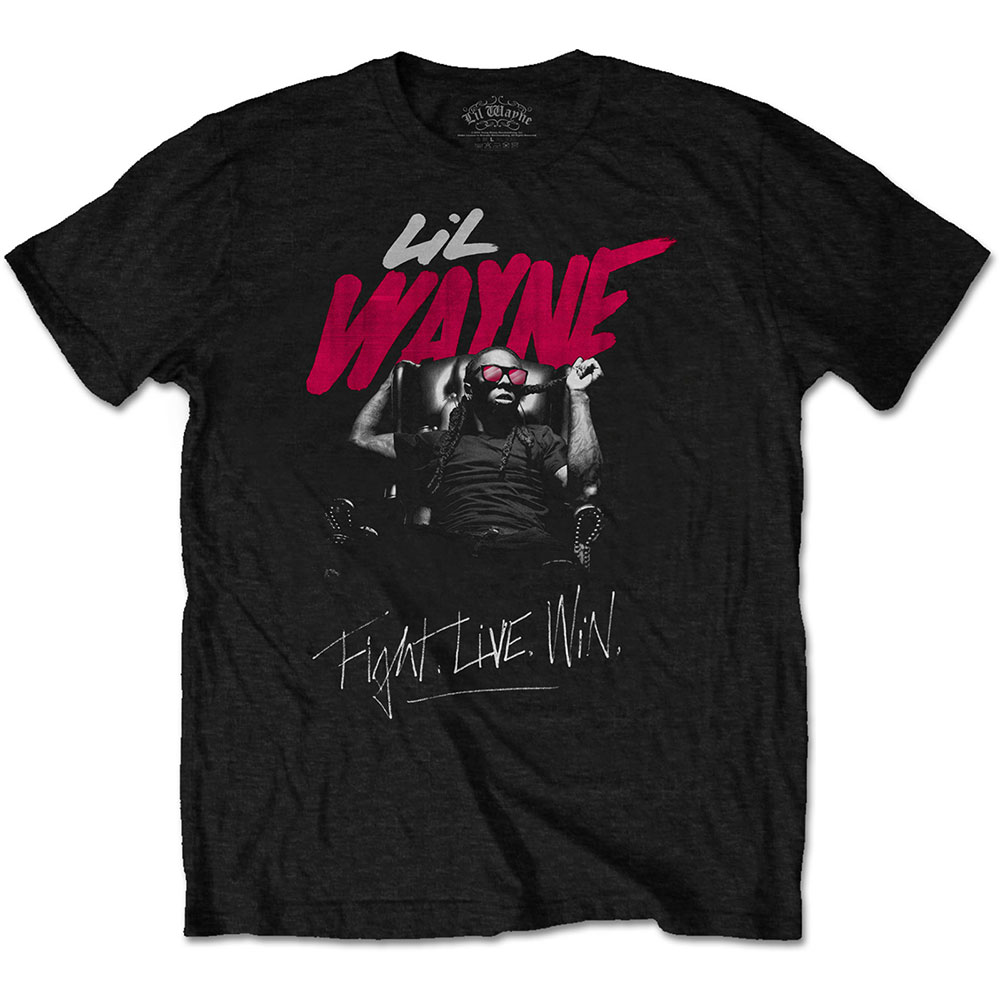 Lil Wayne Unisex T-Shirt: Fight, Live, Win (Large)