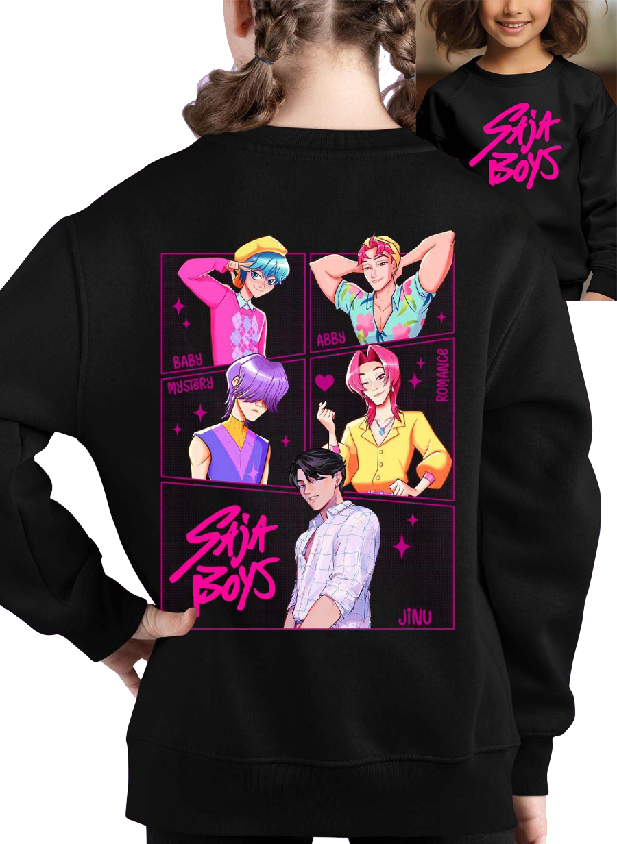 Saja Boys Kpop Demon Hunters kids sweatshirt: "Carre Boy" - available in several colors - size 3-14 years