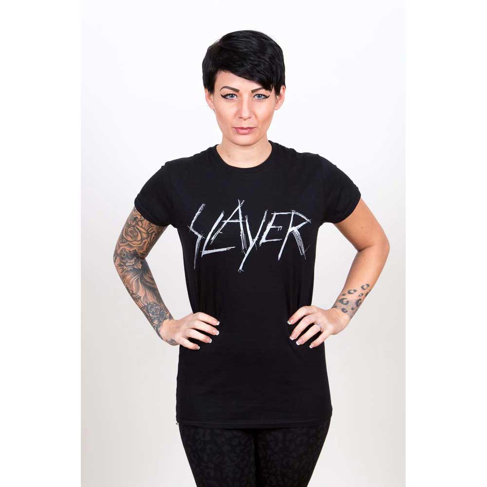 Slayer Ladies T-Shirt: Scratchy Logo (Small) - 2