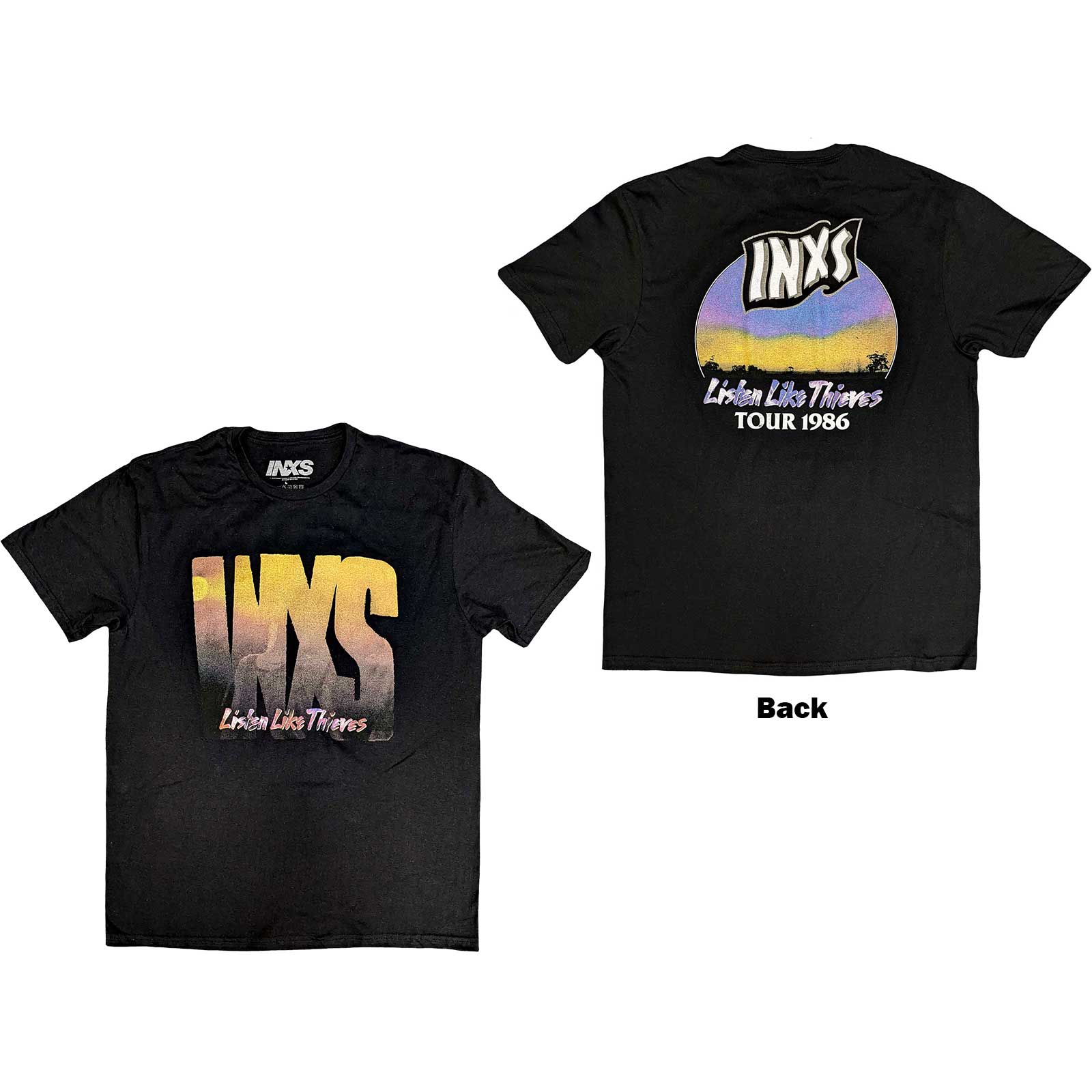 INXS Unisex T-Shirt: Listen Like Thieves Tour (Back Print) (Large)