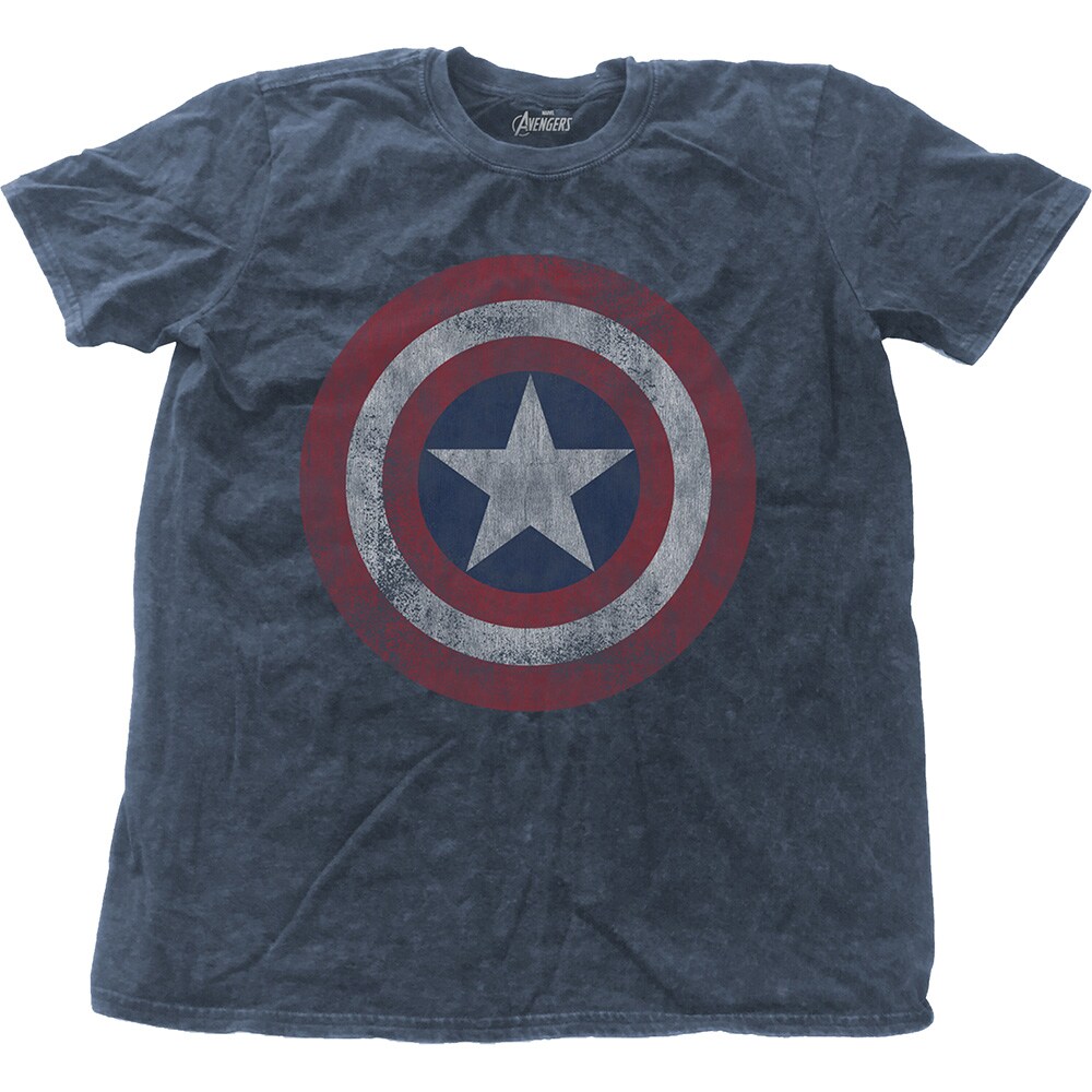 Marvel Comics Unisex Snow Wash T-Shirt: Avengers Assemble Cap (X-Large)