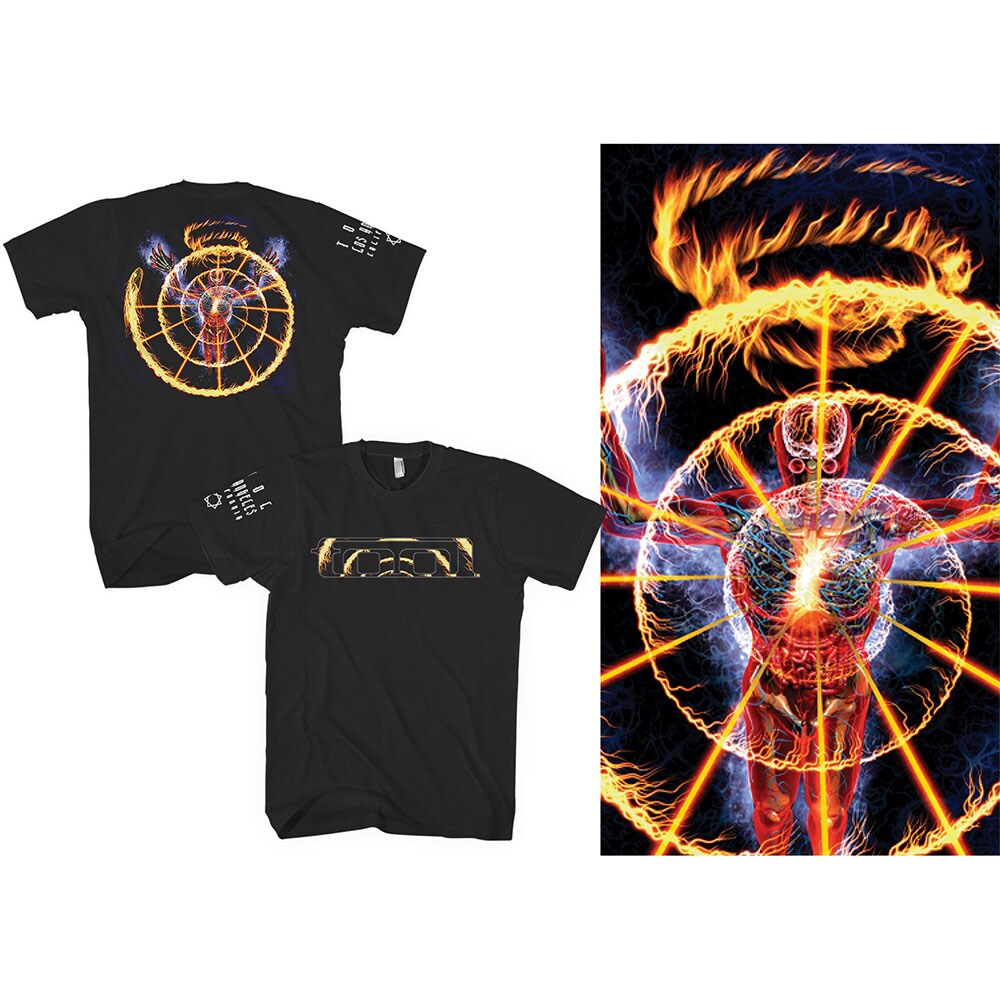 Tool Unisex T-Shirt: Flame Spiral (Back Print) (Medium)