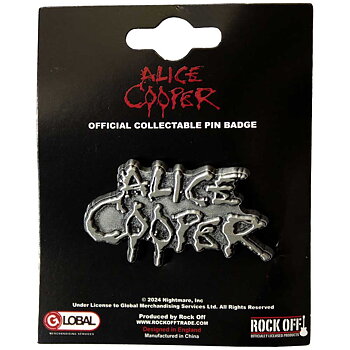 Alice Cooper  Pin Badge: Dripping Logo Silver