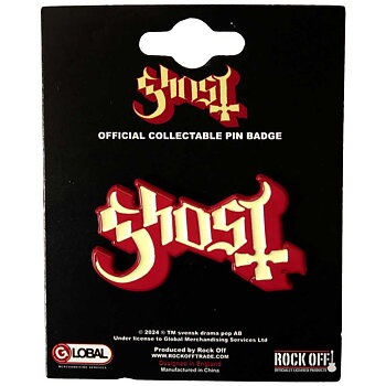 Ghost  Pin Badge: Logo Red Shadow