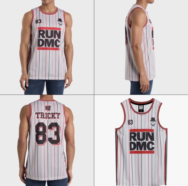 Run Dmc Tricky White Basketball Jersey X- Small