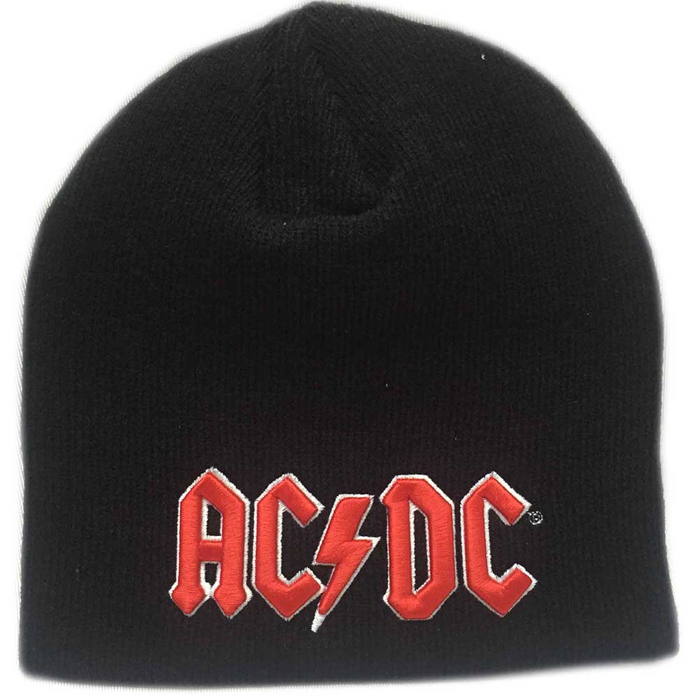 AC/DC Unisex Beanie Hat: Red 3D Logo - 2
