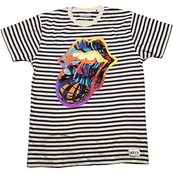The Rolling Stones Unisex T-Shirt: Cyberdelic (Striped) (Small)