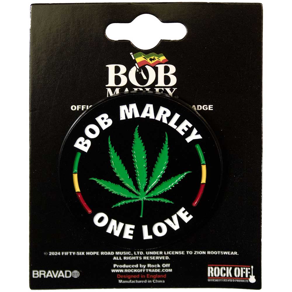Bob Marley  Pin Badge: Leaf