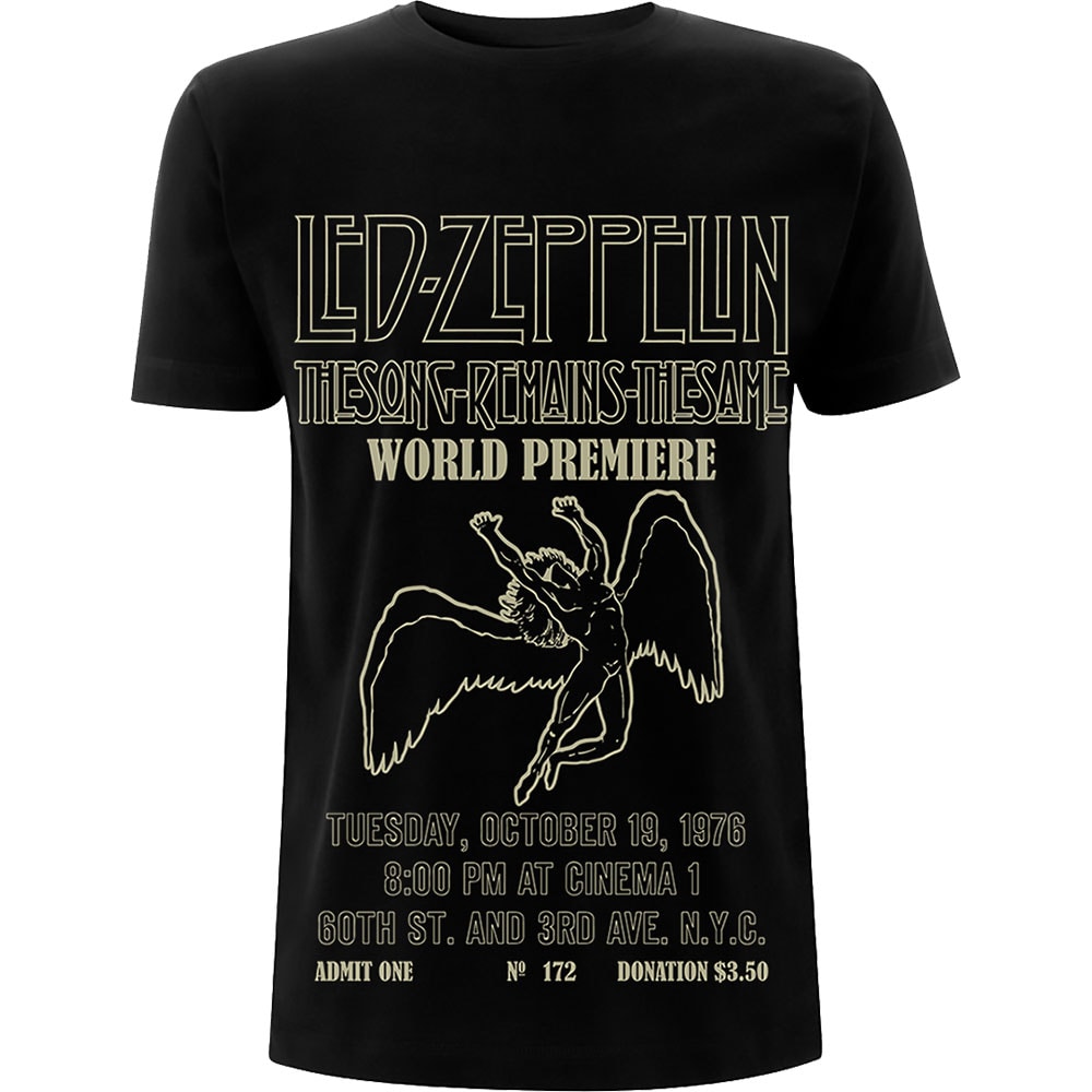 Led Zeppelin Unisex T-Shirt: TSRTS World Premier (Large)