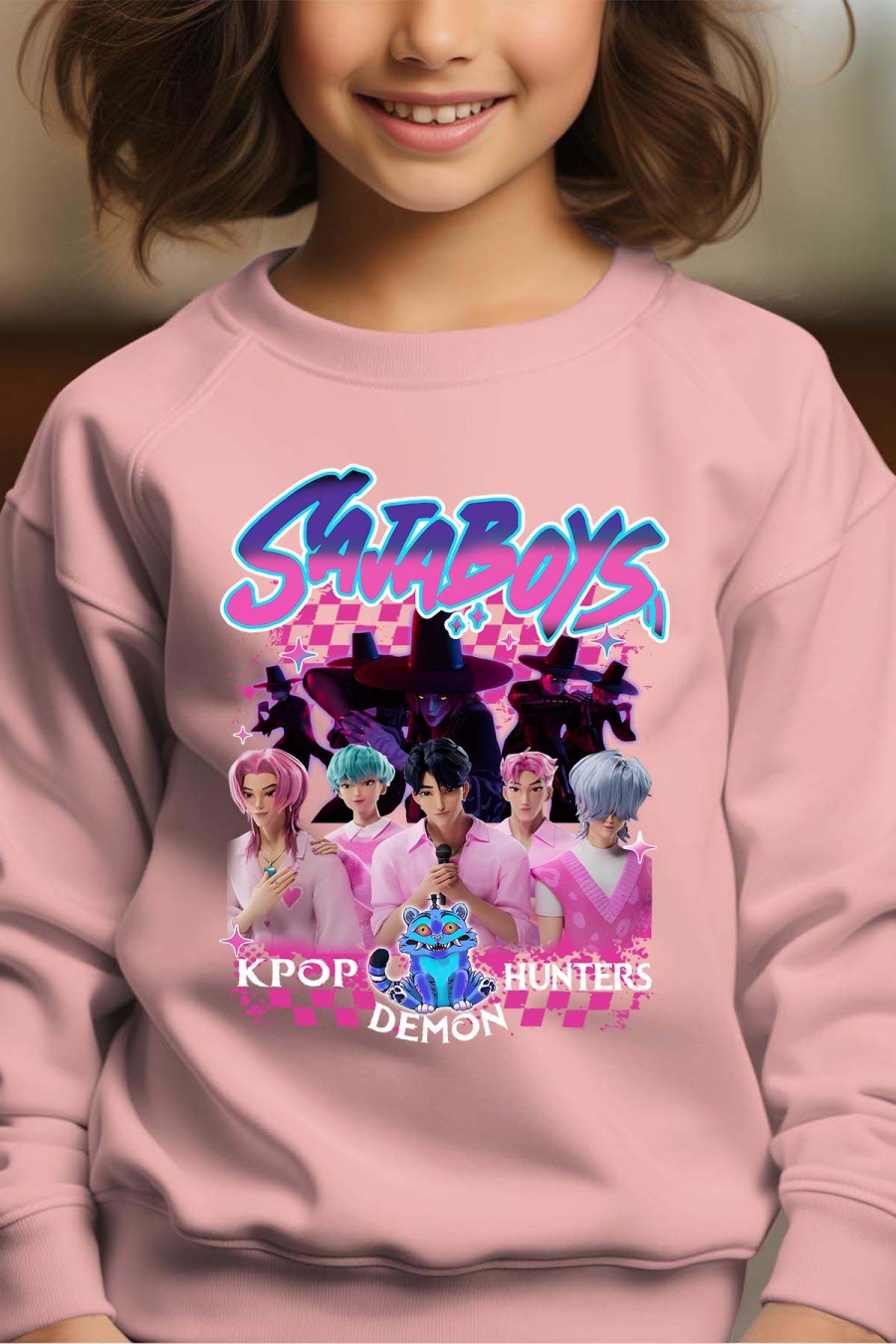 Saja Boys Kpop Demon Hunters barn sweatshirt: "Hunters" - finns i flera färger - storlek 3-14 år - 4
