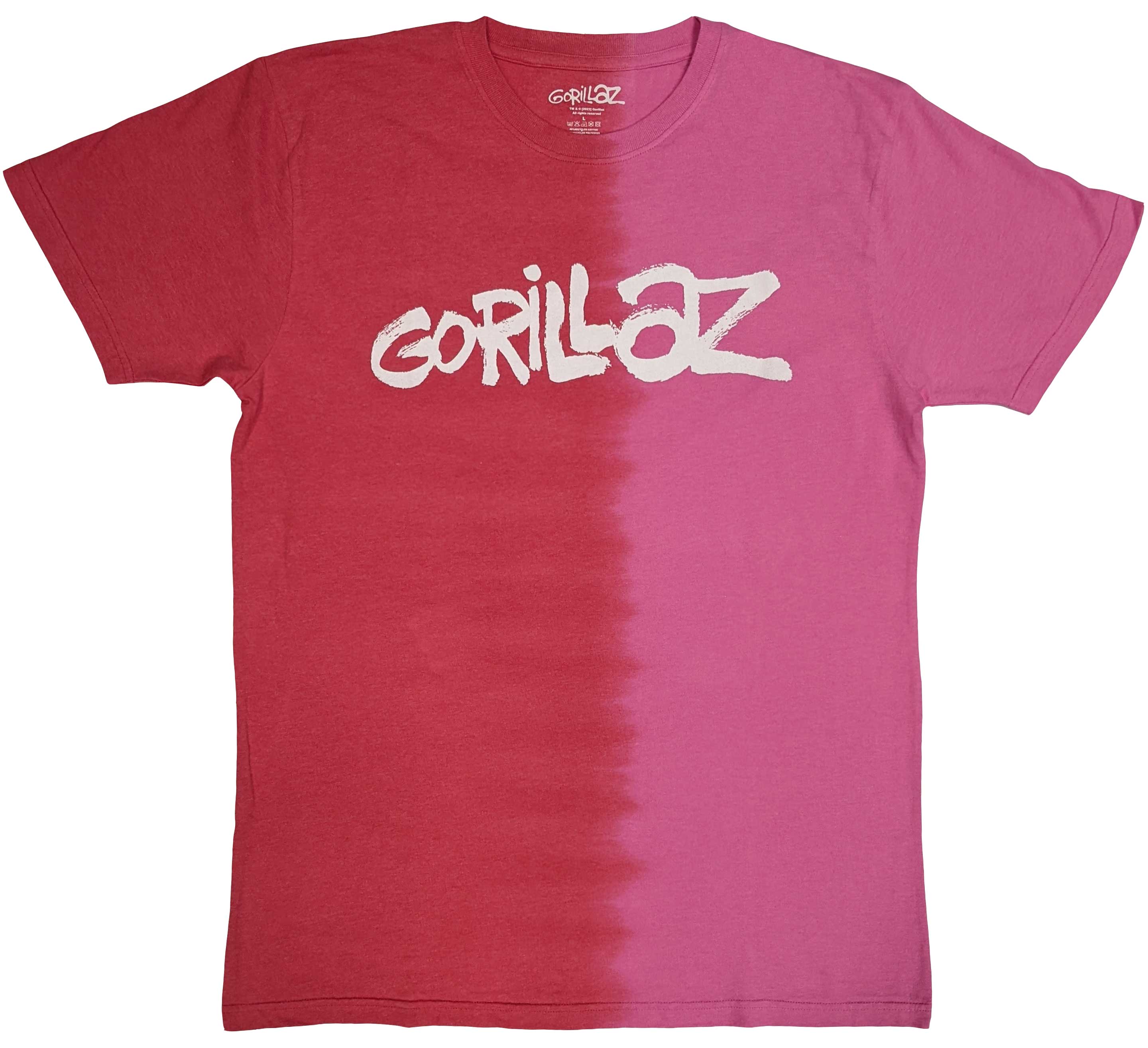 Gorillaz Unisex T-Shirt: Two-Tone Brush Logo (Wash Collection) (Small)