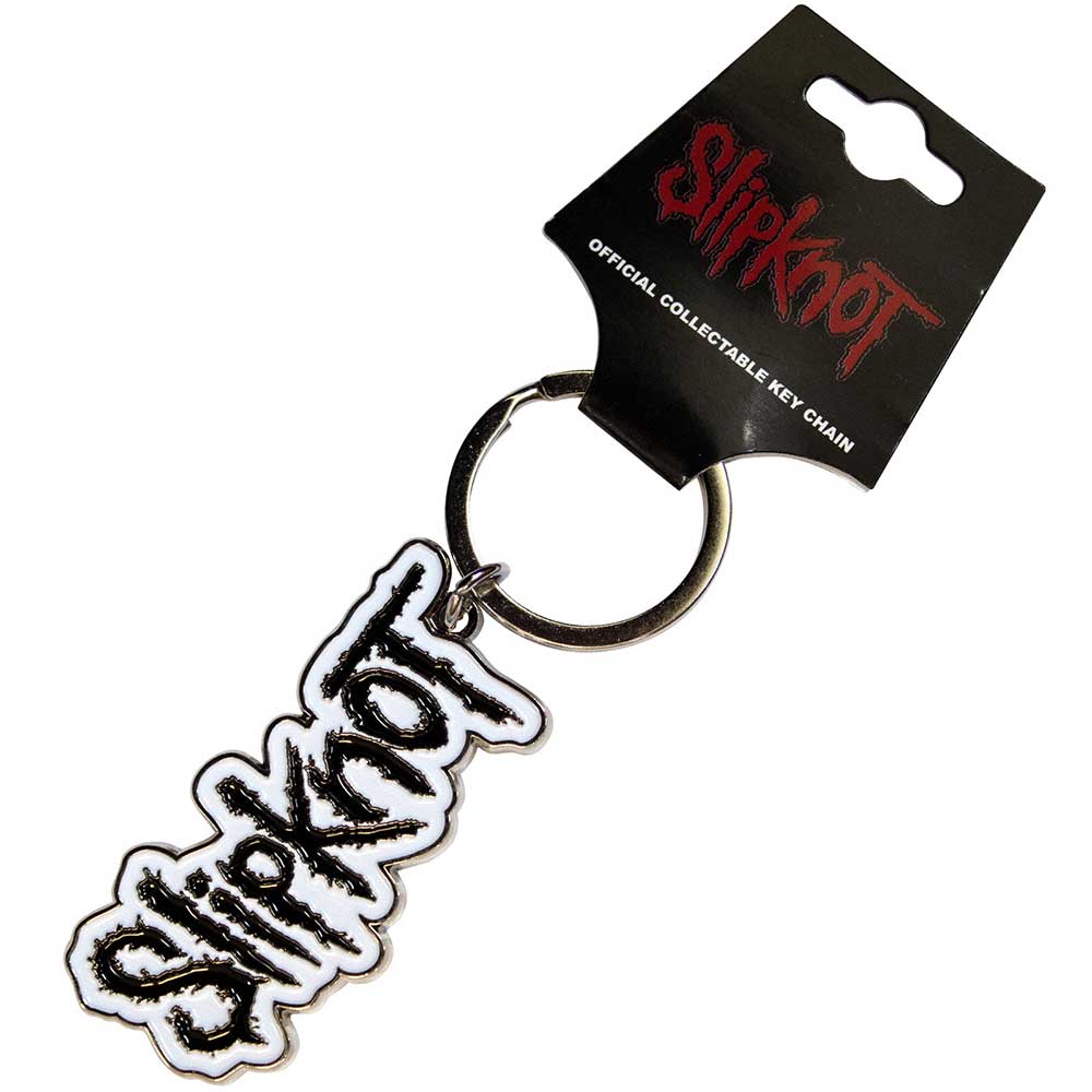 Slipknot  Keychain: Black Logo White Border