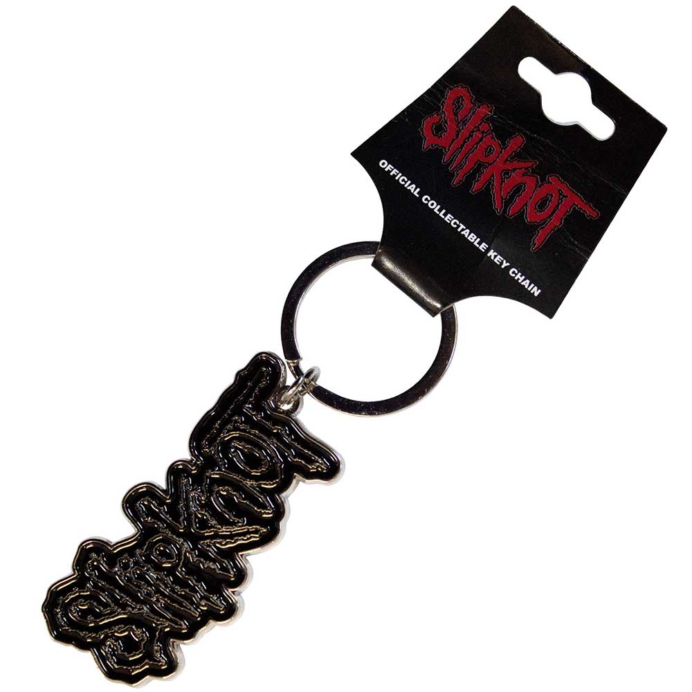 Slipknot  Keychain: Black Logo Black Border