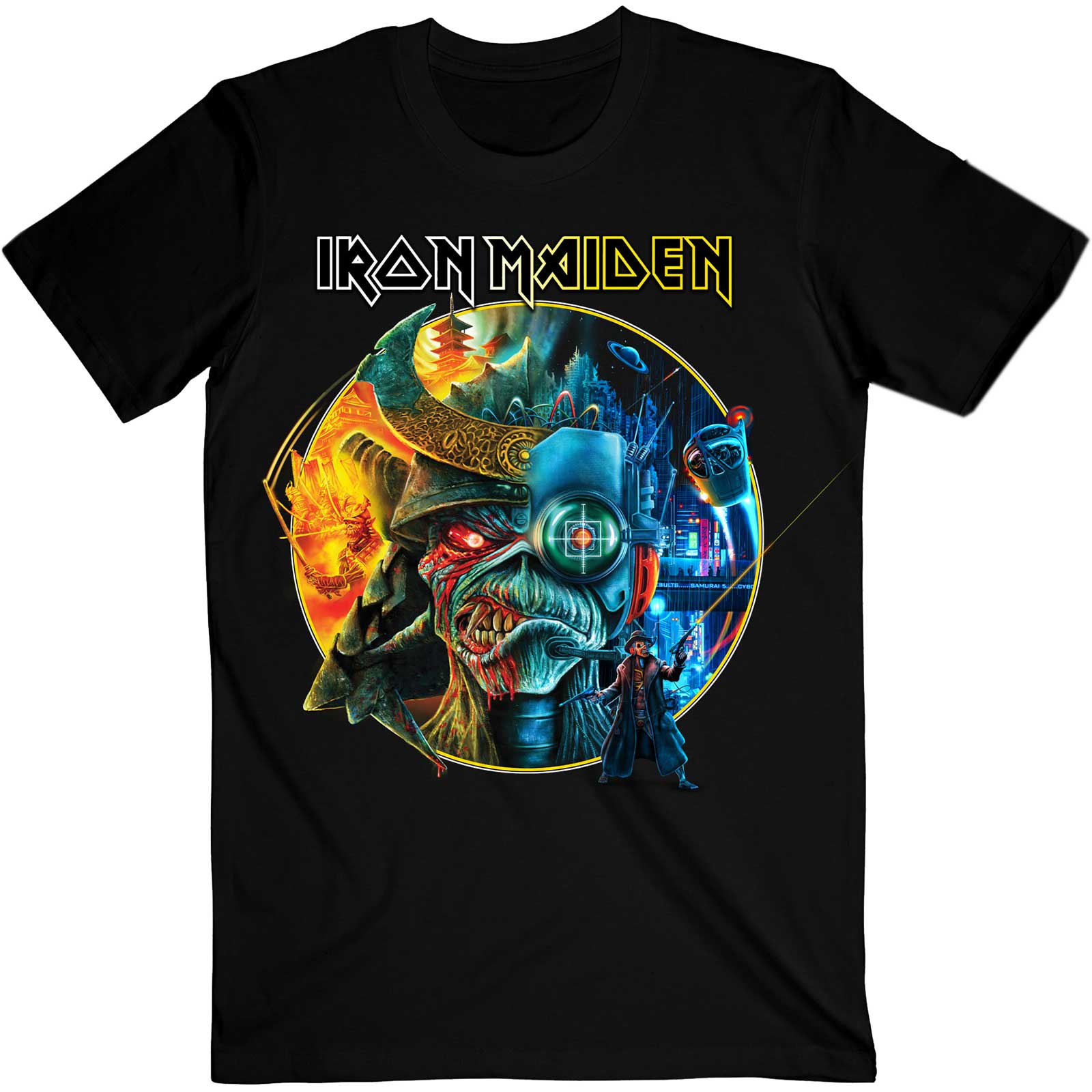 Iron Maiden Unisex T-Shirt: The Future Past Tour '23 Circle Art (Large)