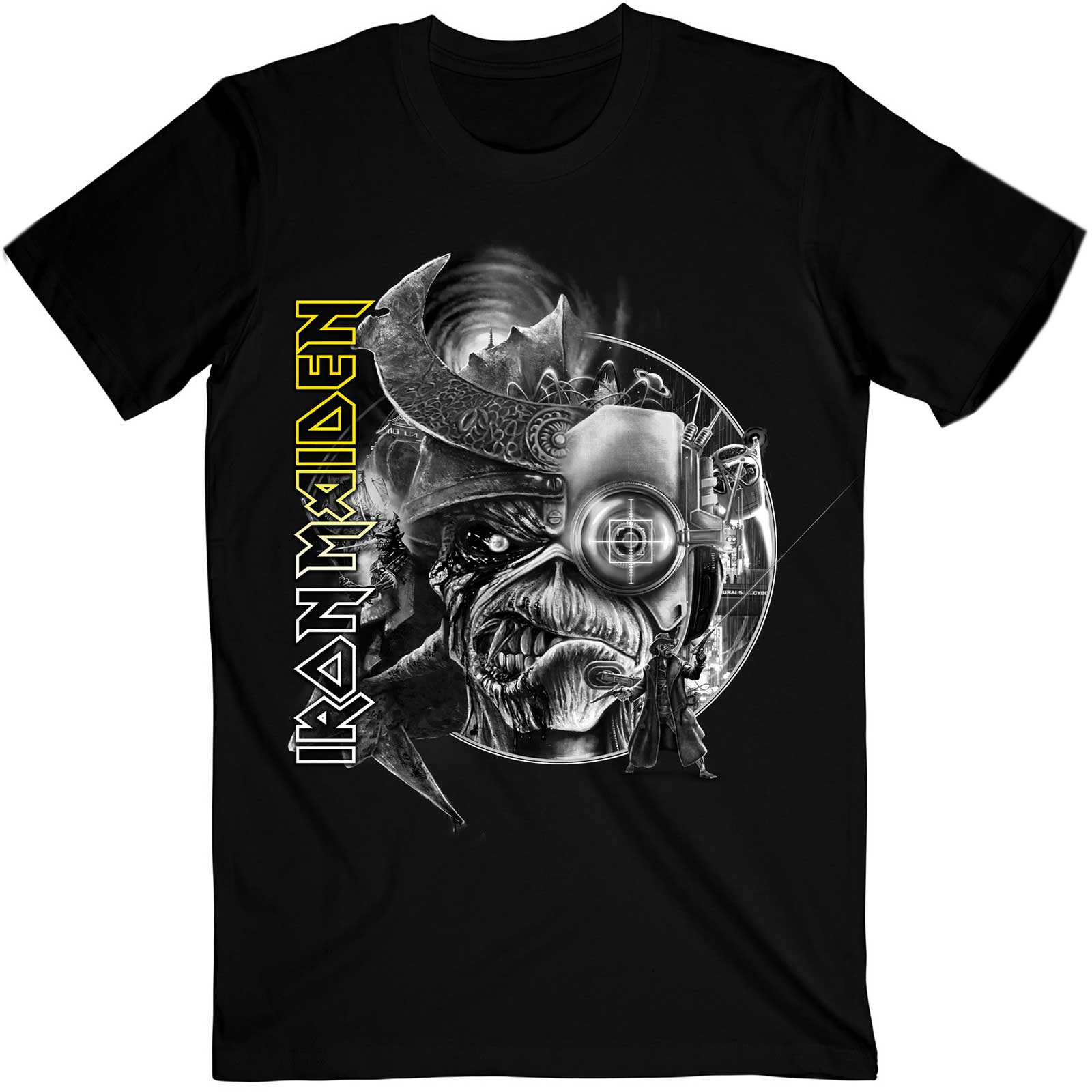 Iron Maiden Unisex T-Shirt: The Future Past Tour '23 Greyscale (Medium)