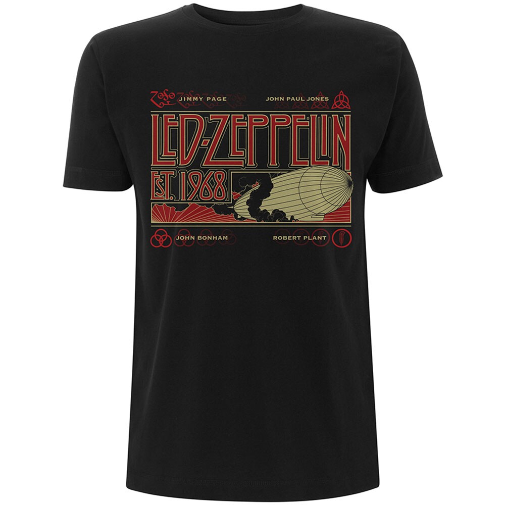 Led Zeppelin Unisex T-Shirt: Zeppelin & Smoke (Medium)