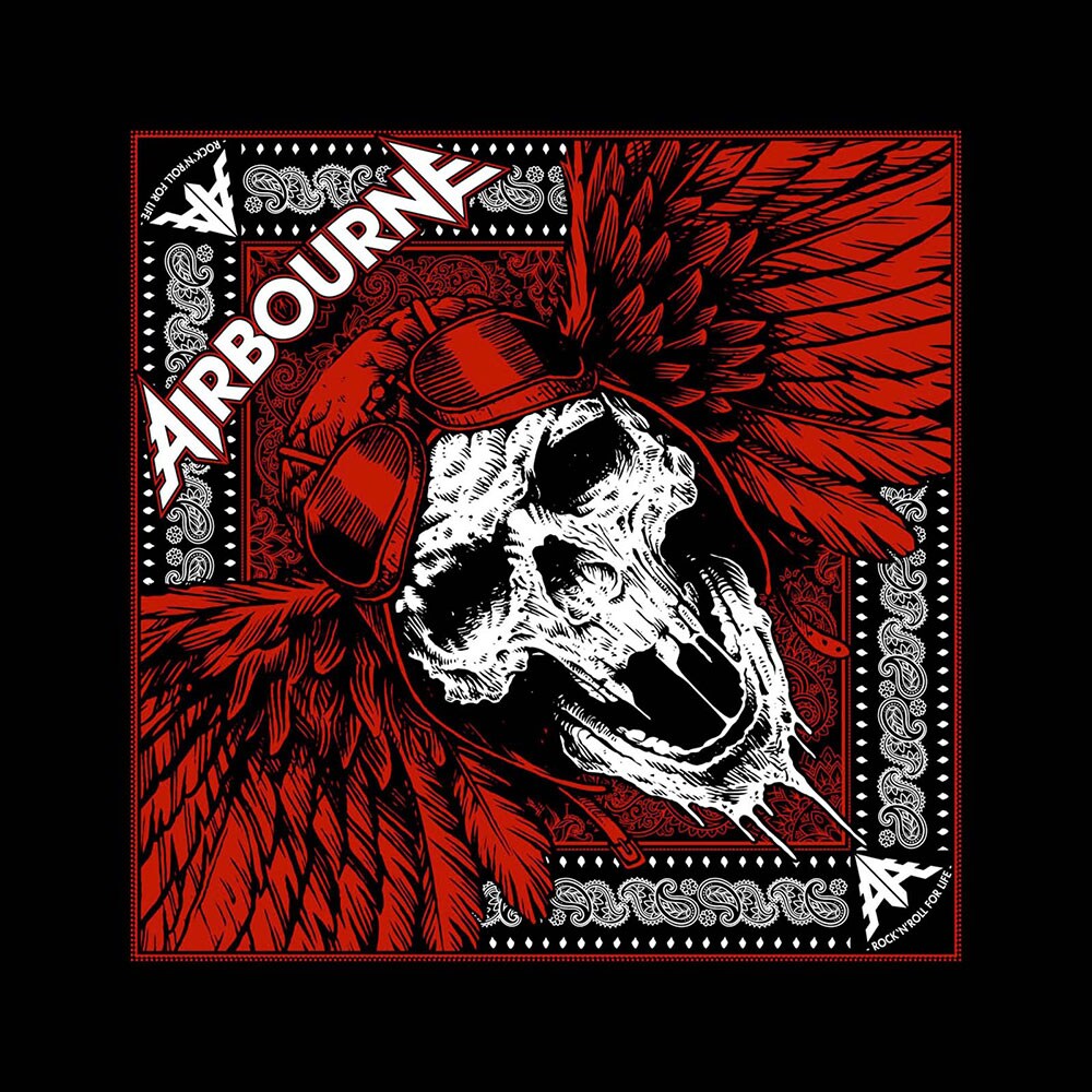 Airbourne Unisex Bandana: Red Skull - 2