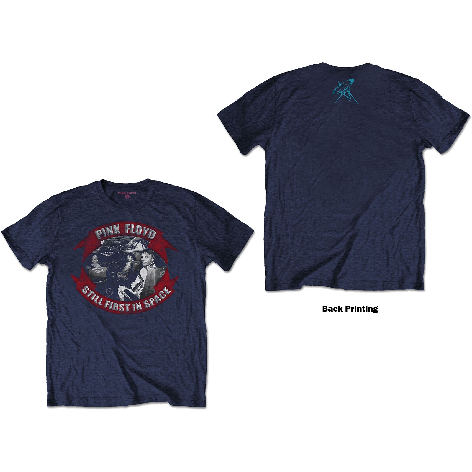 Pink Floyd Unisex T-Shirt: First In Space Vignette (Back Print) (Large)