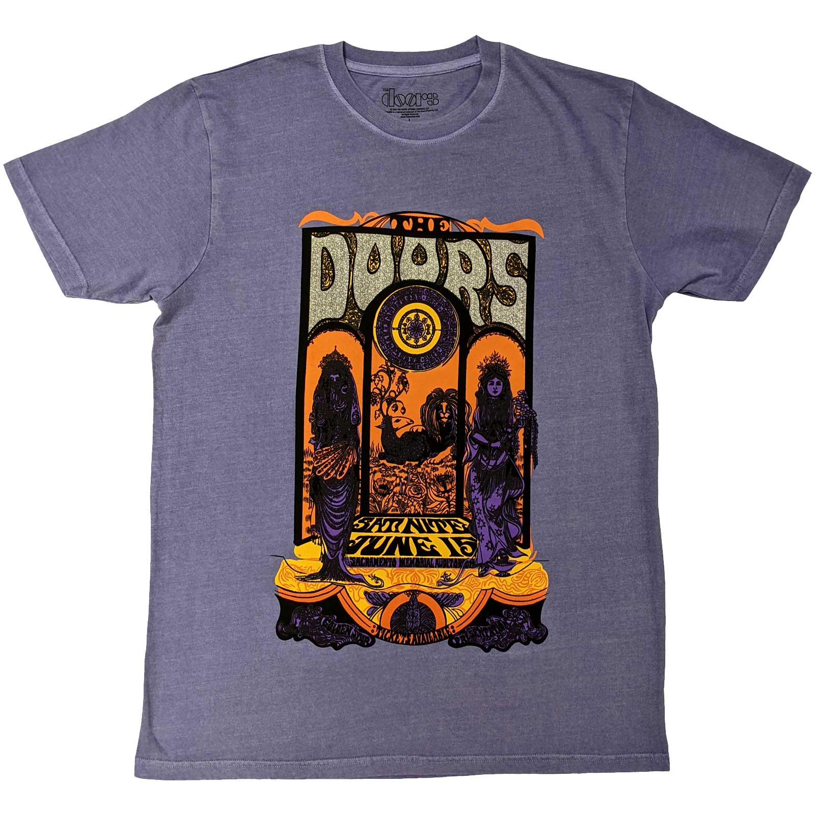 The Doors Unisex Embellished T-Shirt: Sacramento (Silver Glitter Print) (Medium)