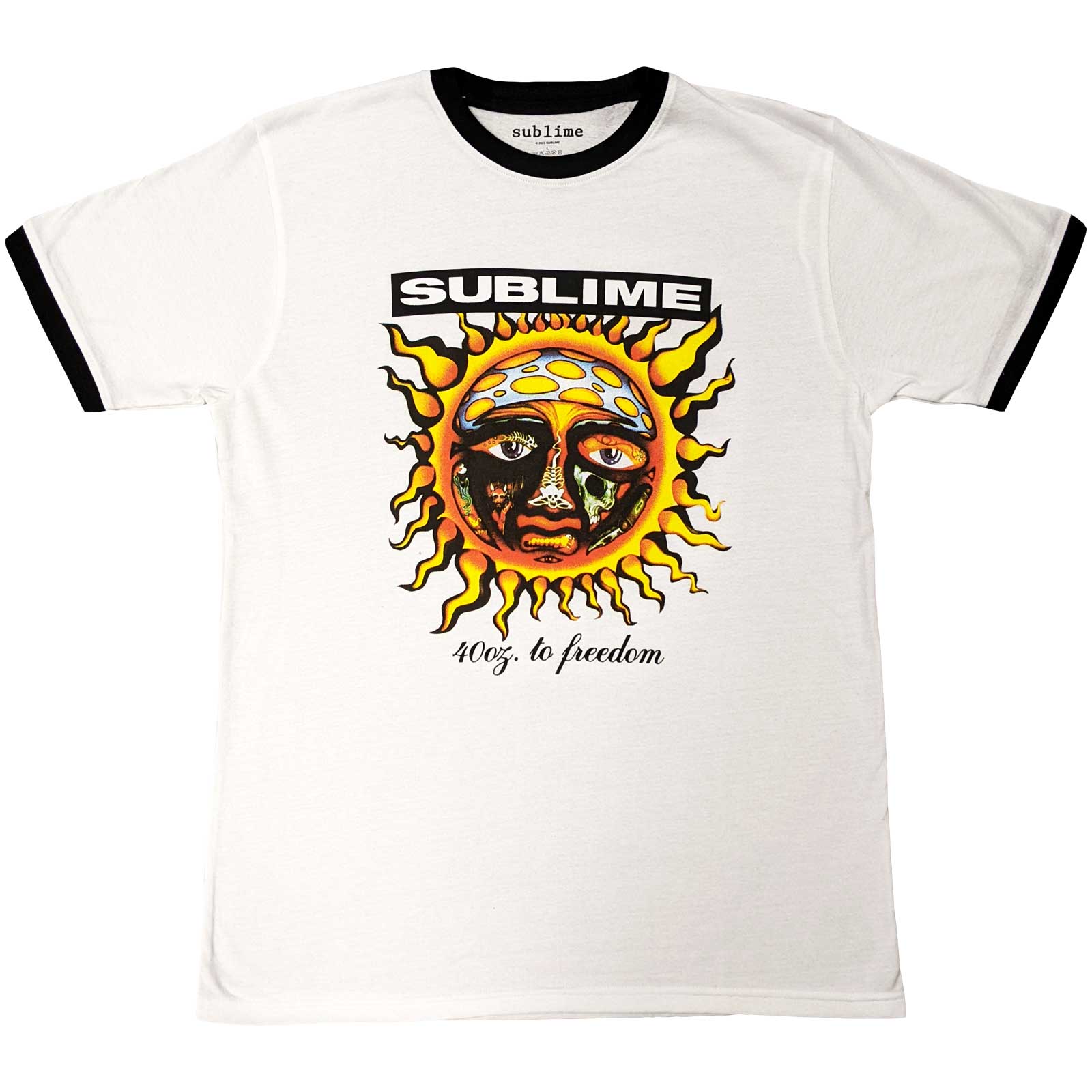 Sublime Unisex Ringer T-Shirt: 40oz. To Freedom (Large)
