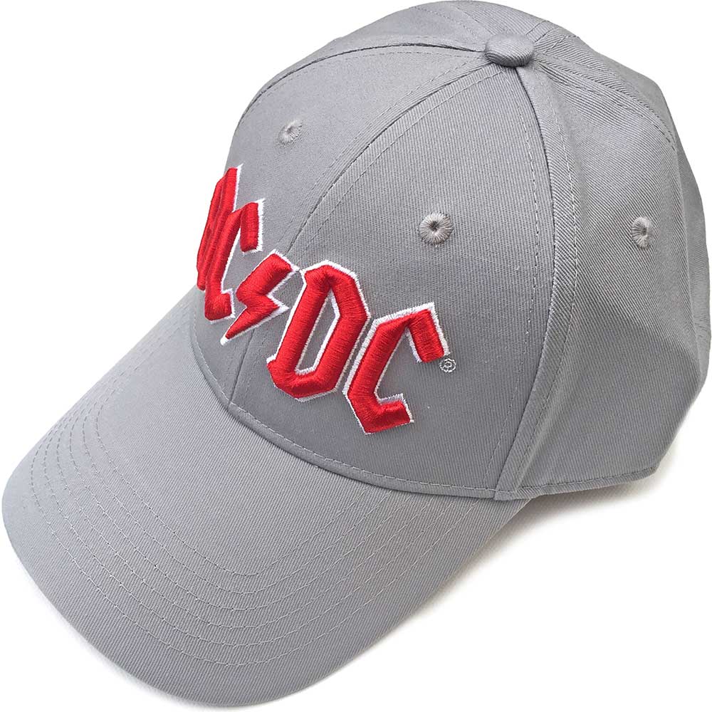 AC/DC Unisex Baseball Cap: Red Logo (Grey) - 2