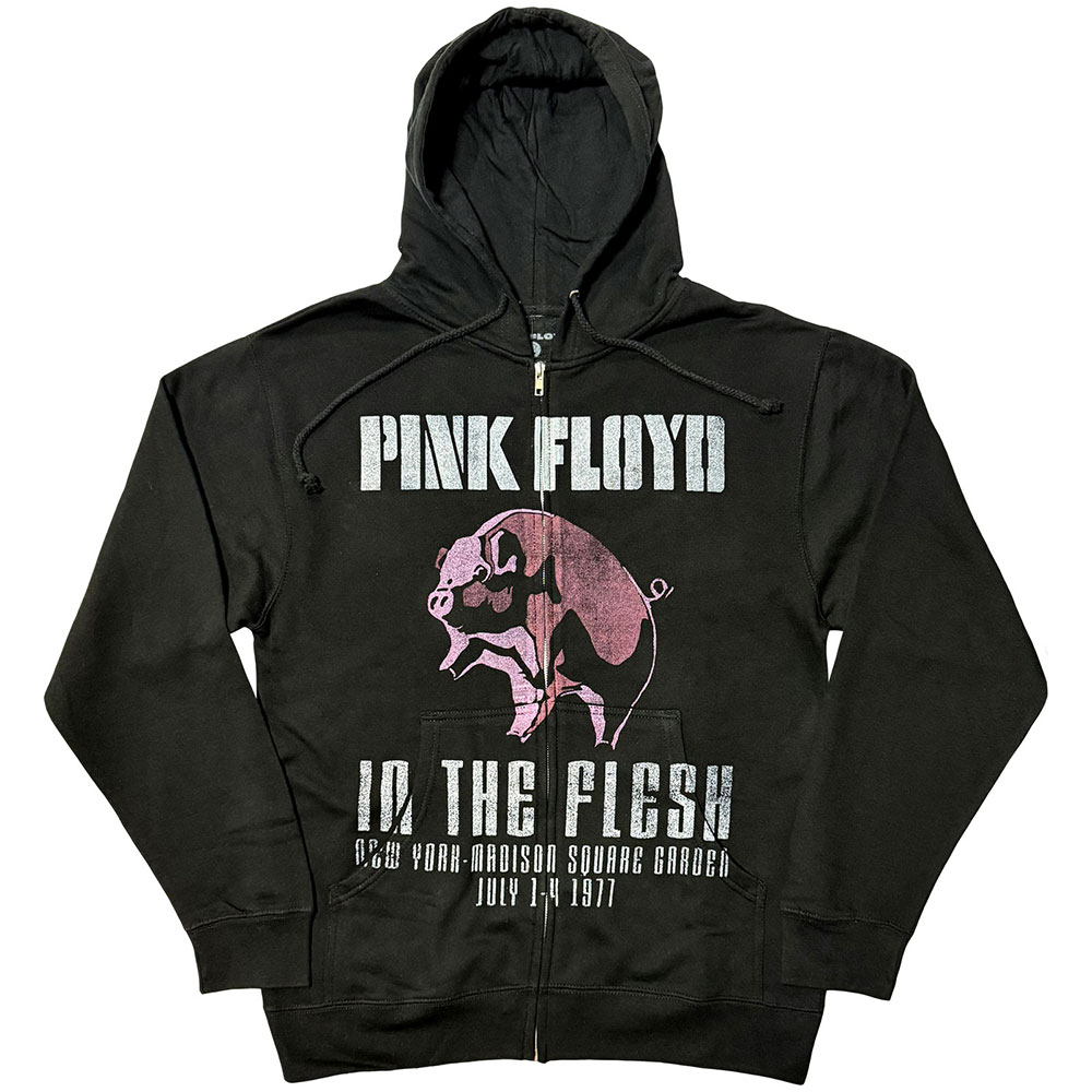 Pink Floyd Unisex Zipped Hoodie: In The Flesh (Black) (Medium)