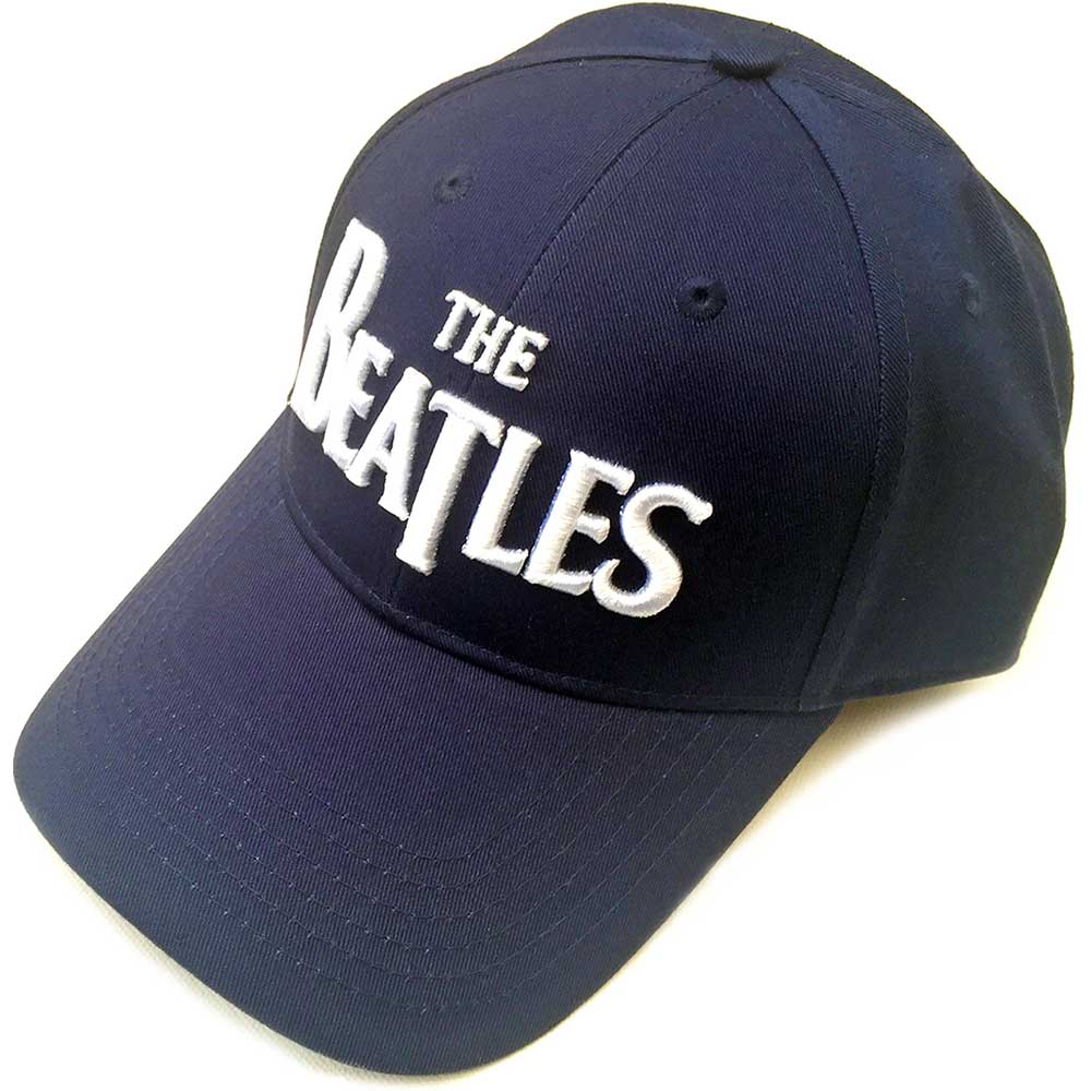 The Beatles Unisex Baseball Cap: White Drop T Logo (Navy Blue) - 2