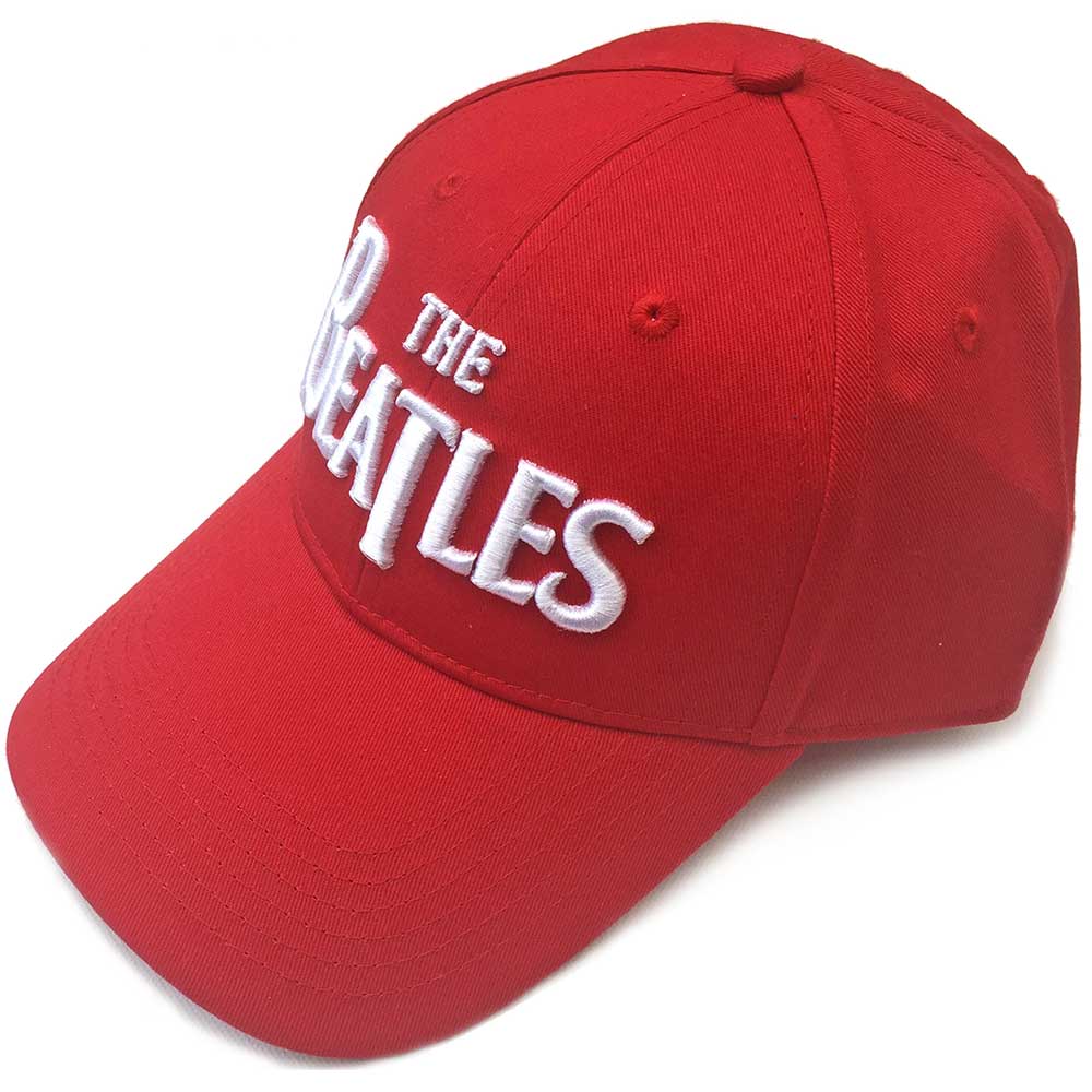 The Beatles Unisex Baseball Cap: White Drop T Logo (Red) - 2
