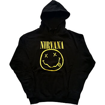 Nirvana hoodie: Yellow Smiley - storlek S-XXXL