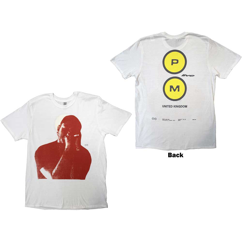 Post Malone Unisex T-Shirt: Red Photo Live (Back Print & Ex-Tour) (X-Large)