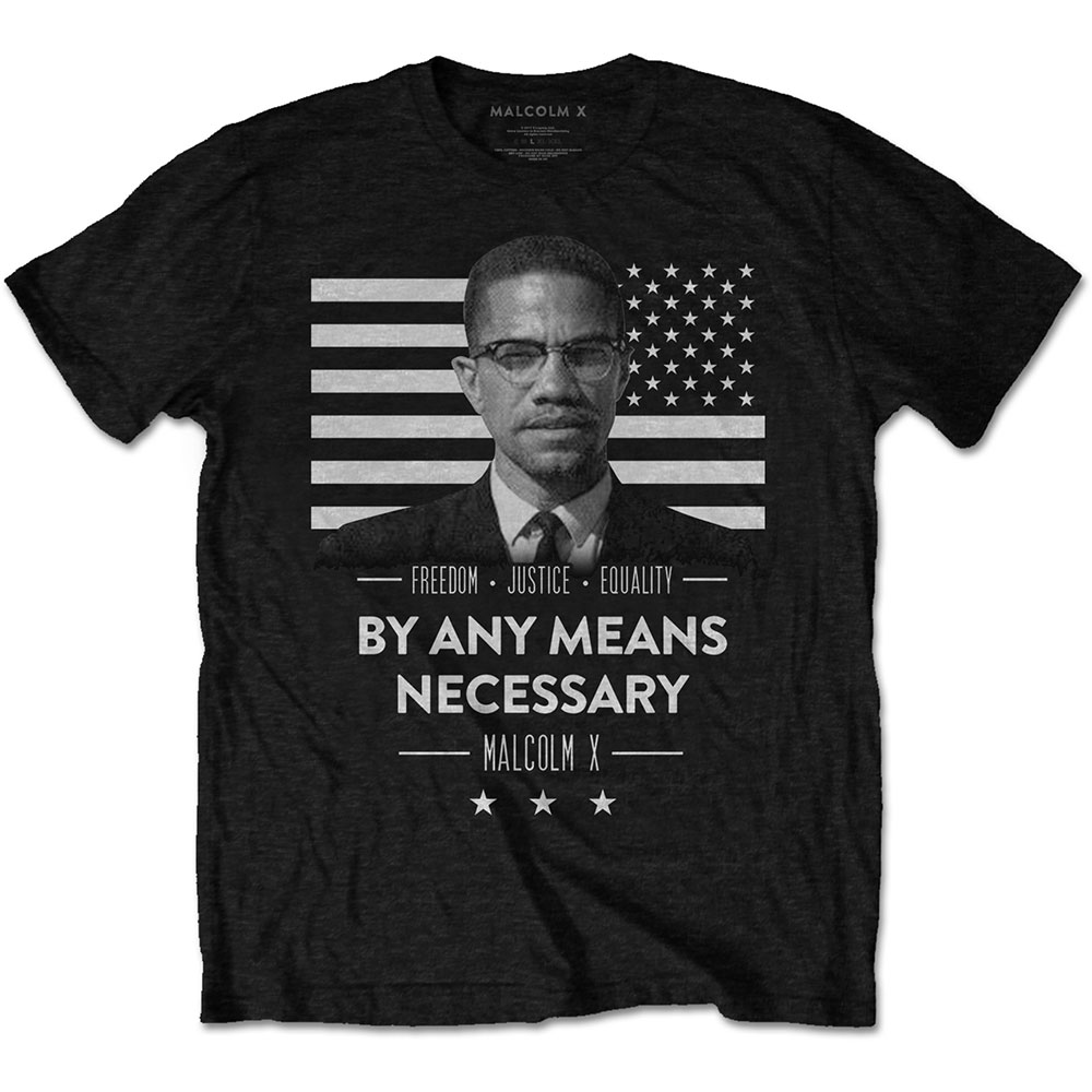 Malcolm X Unisex T-Shirt: By Any Means Necessary (Small) - 2