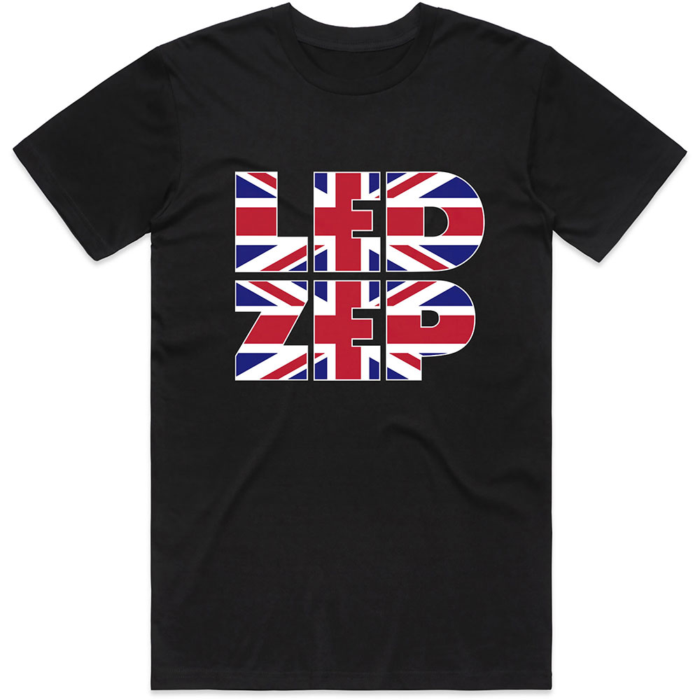 Led Zeppelin Unisex T-Shirt: Union Jack Type (Small)