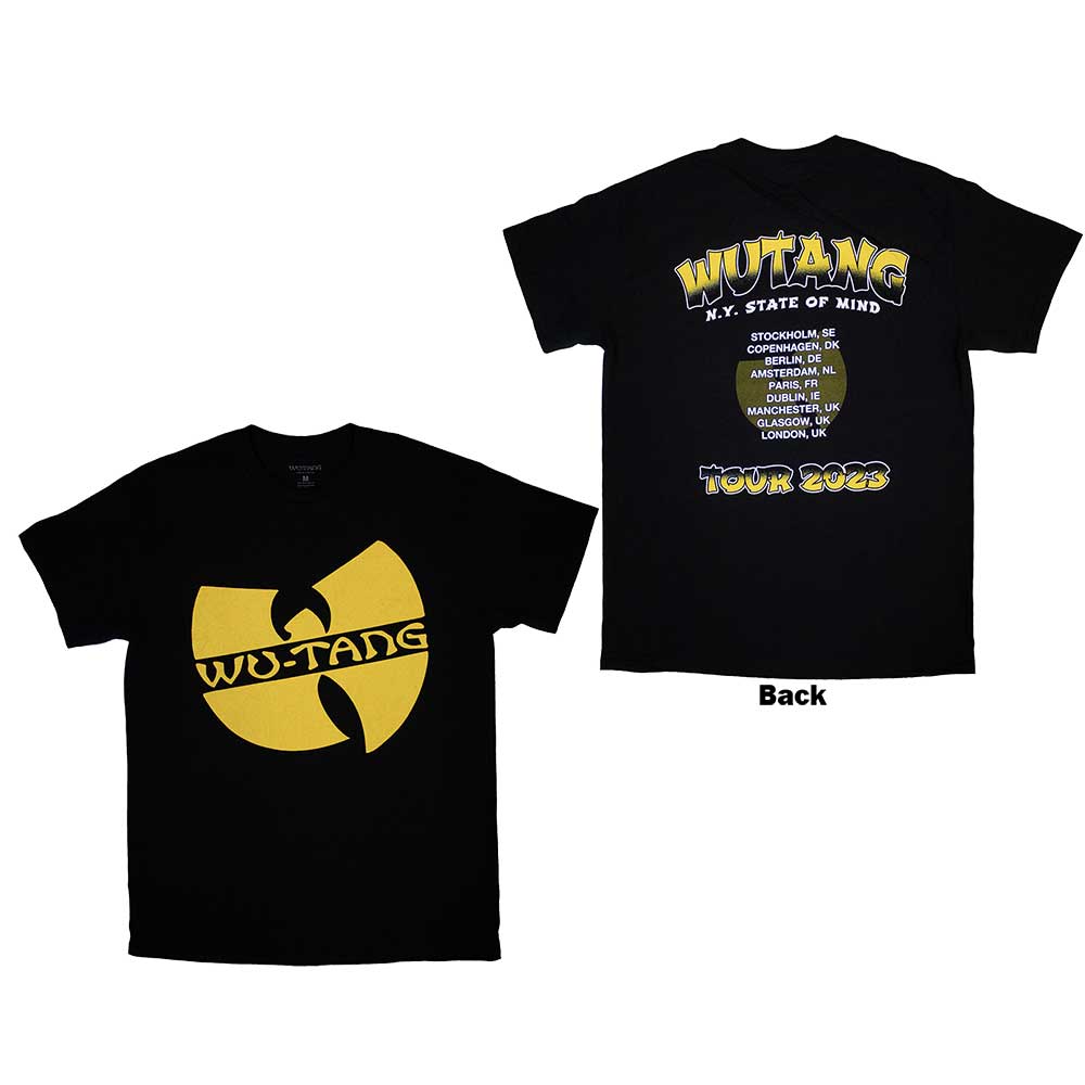 Wu-Tang Clan Unisex T-Shirt: Tour '23 Slanted Logo State Of Mind (Back Print & Ex-Tour) (XX-Large)