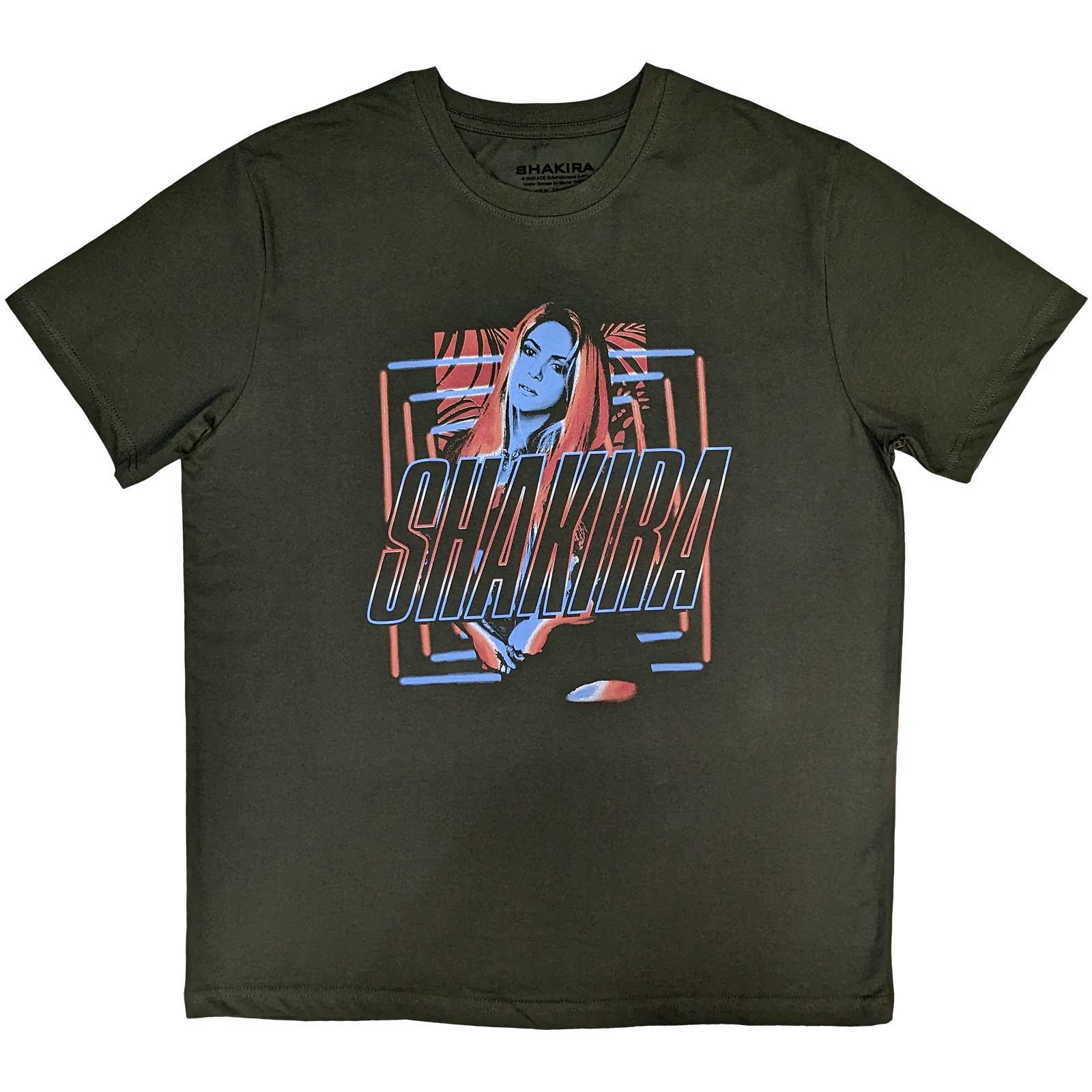 Shakira Unisex T-Shirt: Squares and Logo (XX-Large)