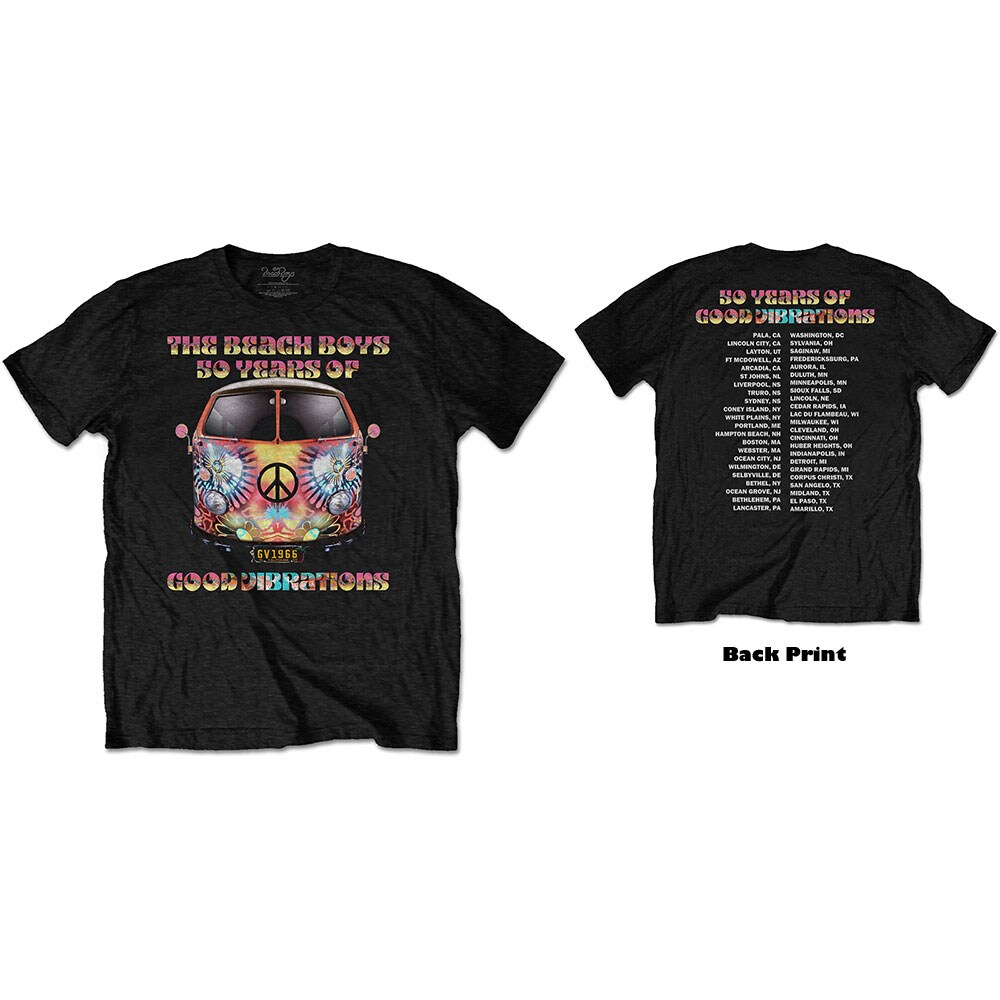 The Beach Boys Unisex T-Shirt: Good Vibes Tour (Back Print) (Small)