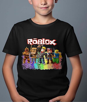 Roblox Barn T-shirt - Rob Friends - Svart - 100% Bomull